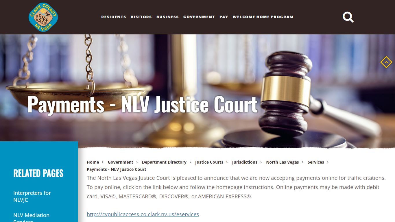 Payments - NLV Justice Court - Clark County, Nevada